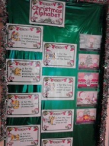 This is our Christmas alphabet : it is in the hall.